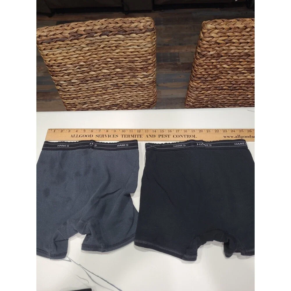 Set Of 4 Hanes boxer Brief Short Black Amd Grey Size Medium Used B26